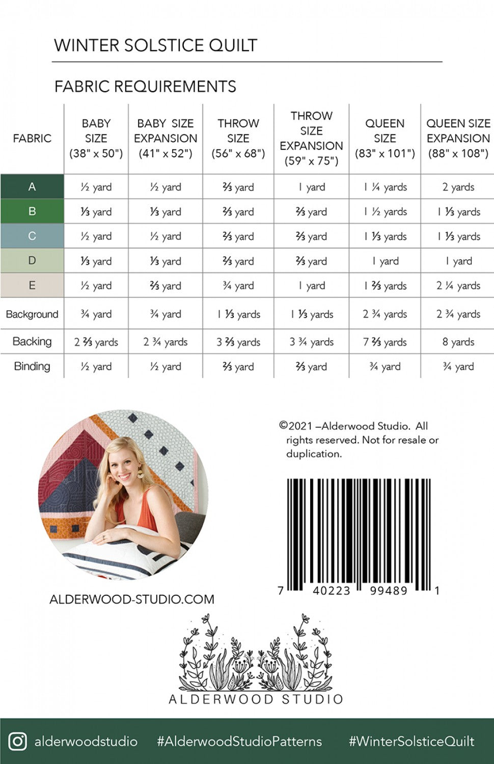 Winter Solstice Quilt Pattern By Alderwood Studio Patterns