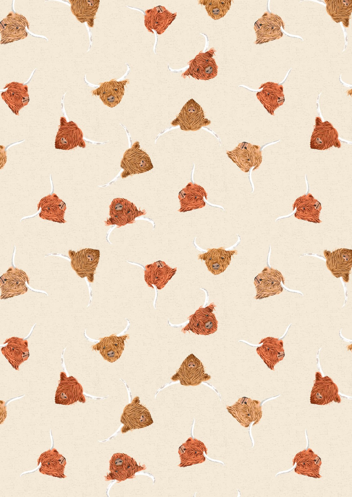 Highlands Cow - Light Cream by Lewis & Irene