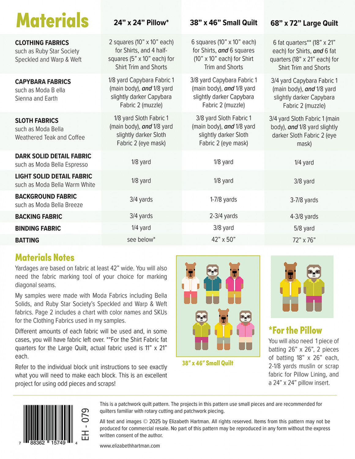 Capybara and Sloth- Designer: Elizabeth Hartman