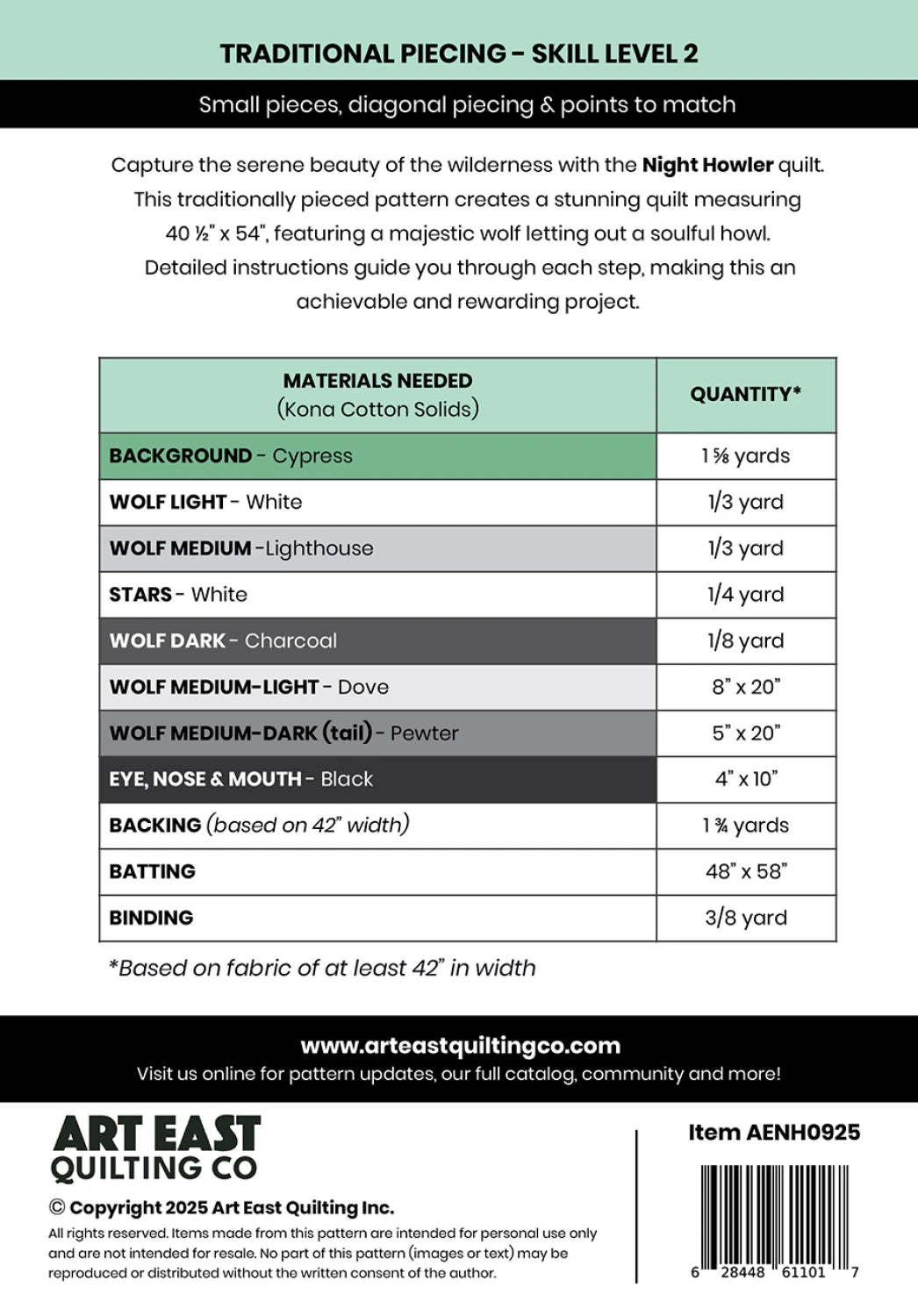 Night Howler - A Wolf Quilt Pattern