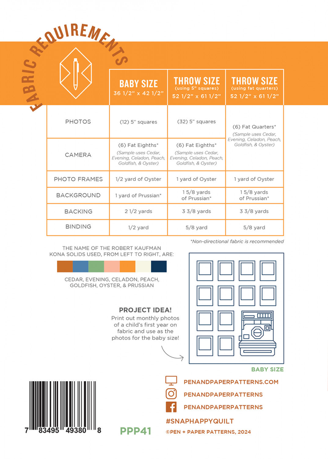 Snap Happy Quilt Pattern - By: Pen and Paper Patterns