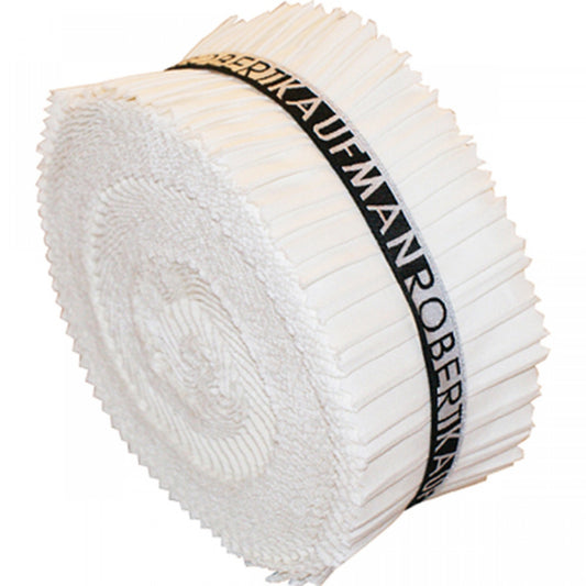 2.5in Strips Kona Cotton Solids White (40pcs)