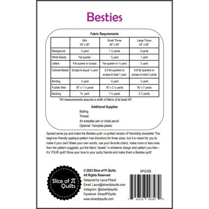 Besties Quilt Pattern - By: Slice of Pi Quilts