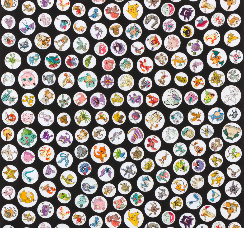 Pokémon Characters in Circles on Black by Robert Kaufman