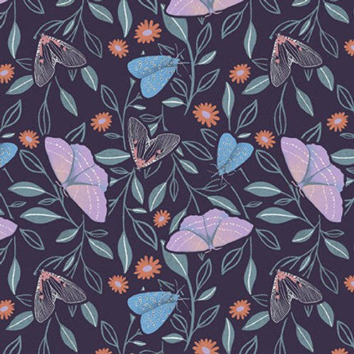 Midnight Moths Woodland Magic - Dark Navy  - Studio E