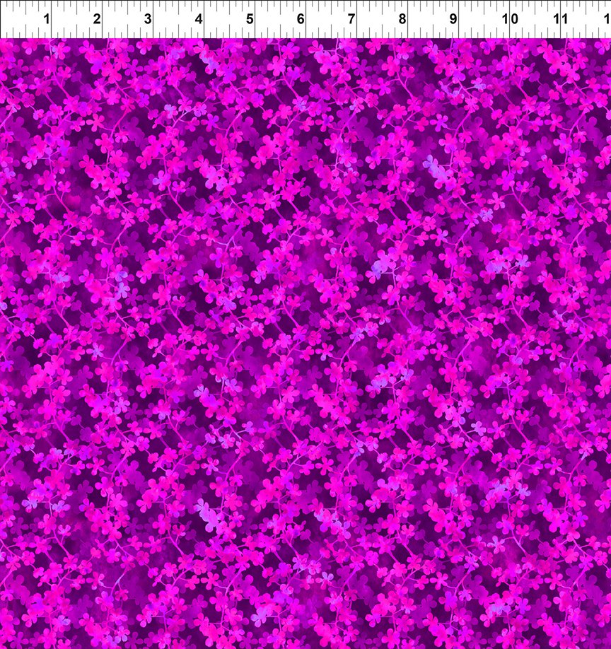 Sunshine Fabric Magenta Vines