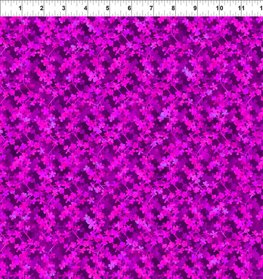 Sunshine Fabric Magenta Vines