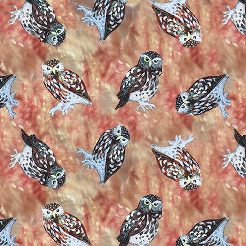 Owl Tossed - Sandstone Digitally Printed - Down in The Woods - by Blank Quilting