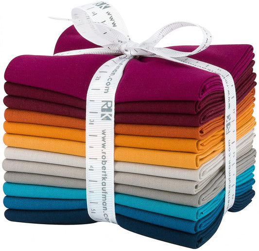 Fat Quarter Kona Solids Tuscan Skies Palette 12pcs