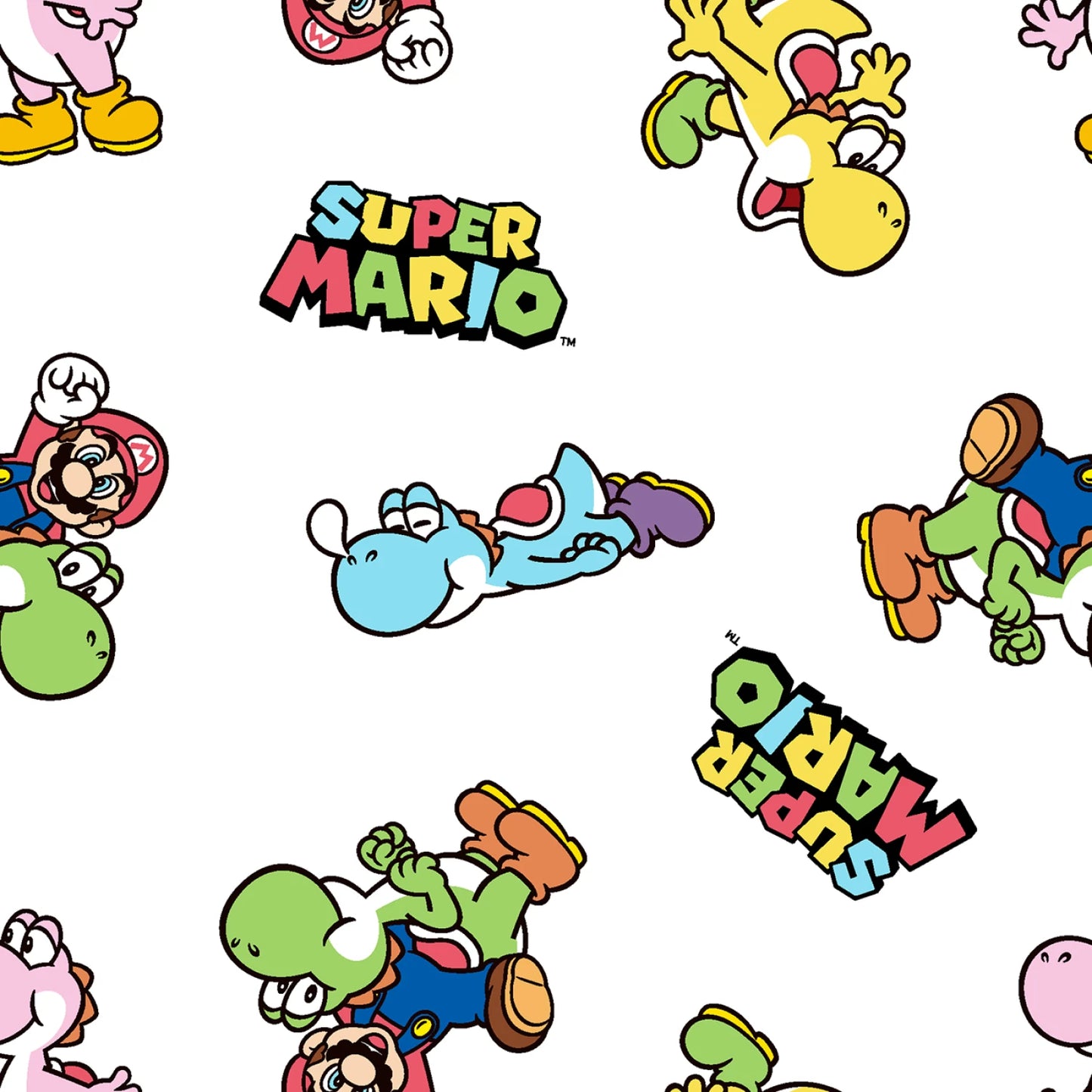 Mario and Yoshi Toss Cotton Fabric