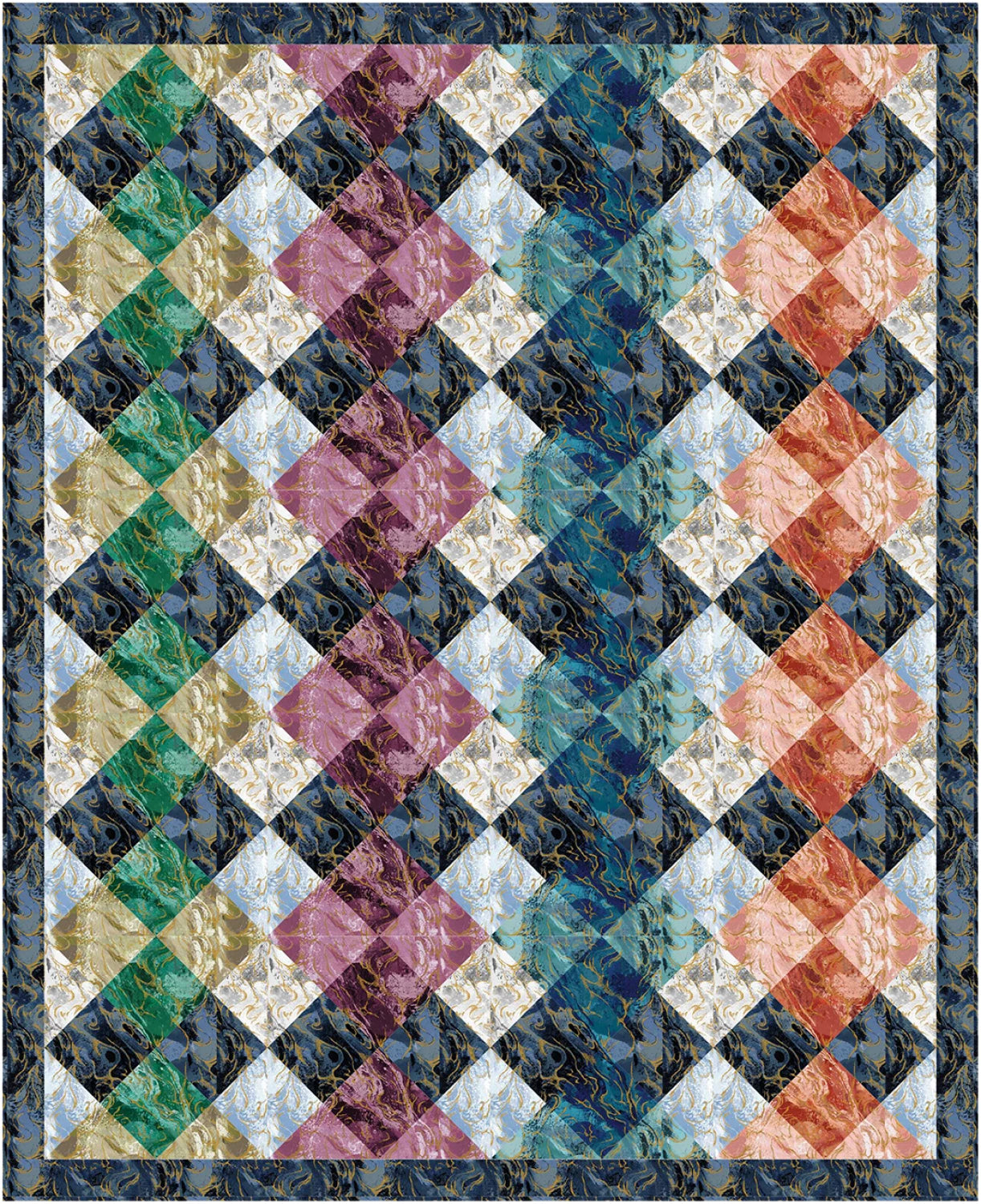 Quilt Kit Marbled Earth by Benartex