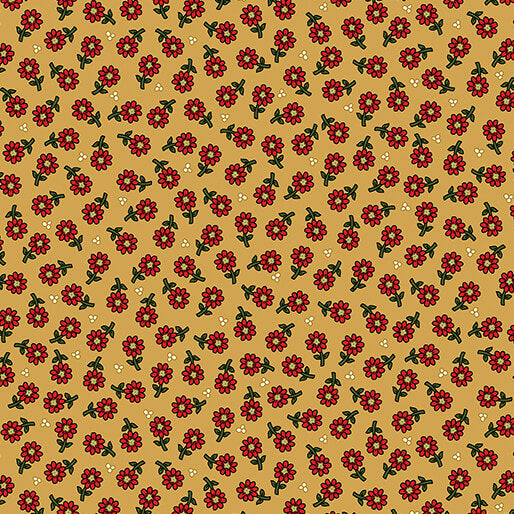 Samsara Daisy Gold Metallic - by Benartex