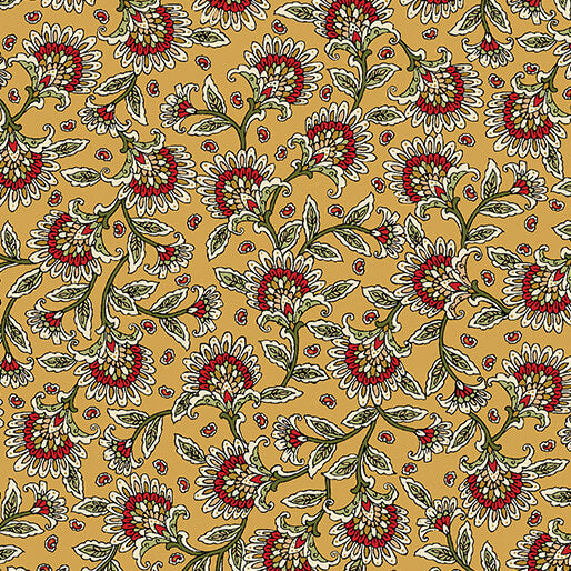 Samsara Jacobean Gold Metallic - by Benartex