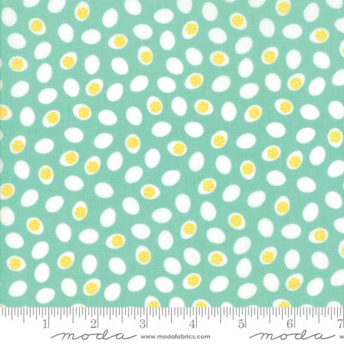 Farm Fun Fabric - Egg Toss - Aqua - Moda