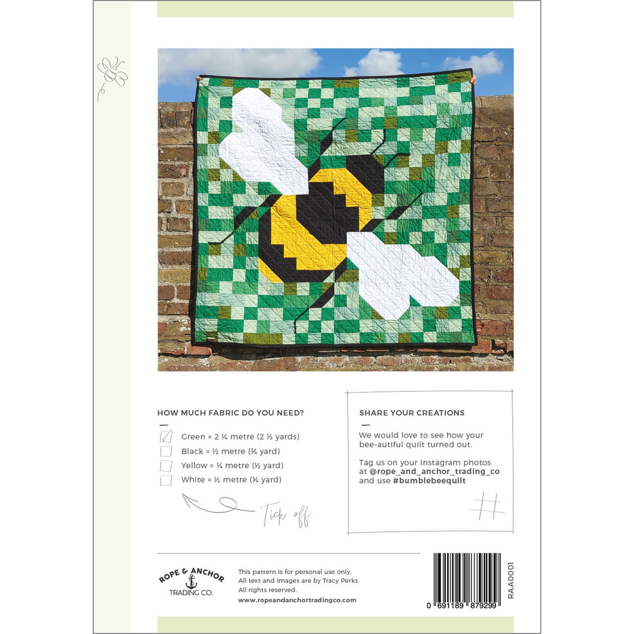 Bumble Bee Quilt Pattern by Rope and Anchor Trading Co