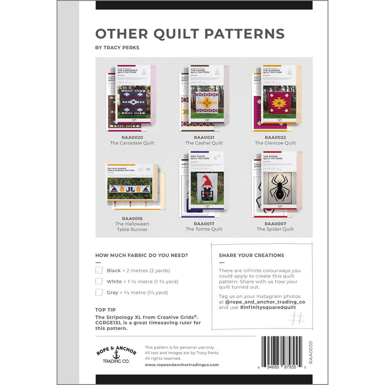Infinity Squared Quilt Pattern by Rope and Anchor Trading Co