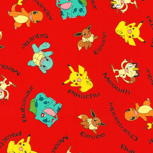 Pokémon Characters with Names in Red by Robert Kaufman