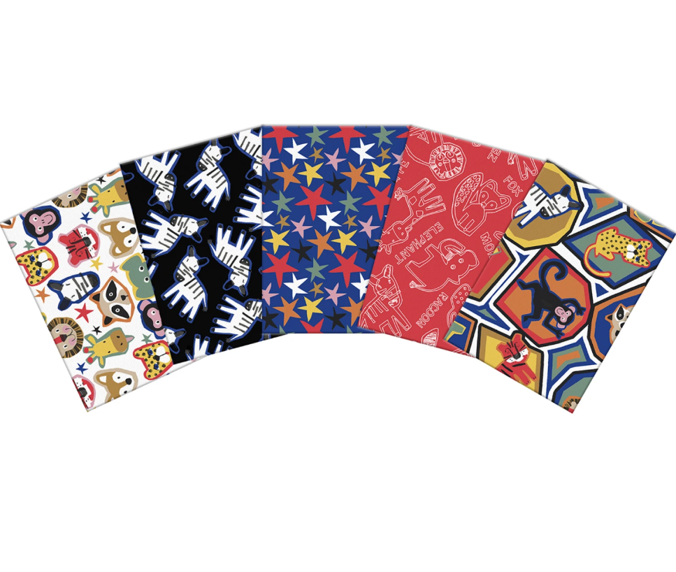 Jungle Jam Fat Quarter Bundle (5pcs) by 3 Wishes Fabric