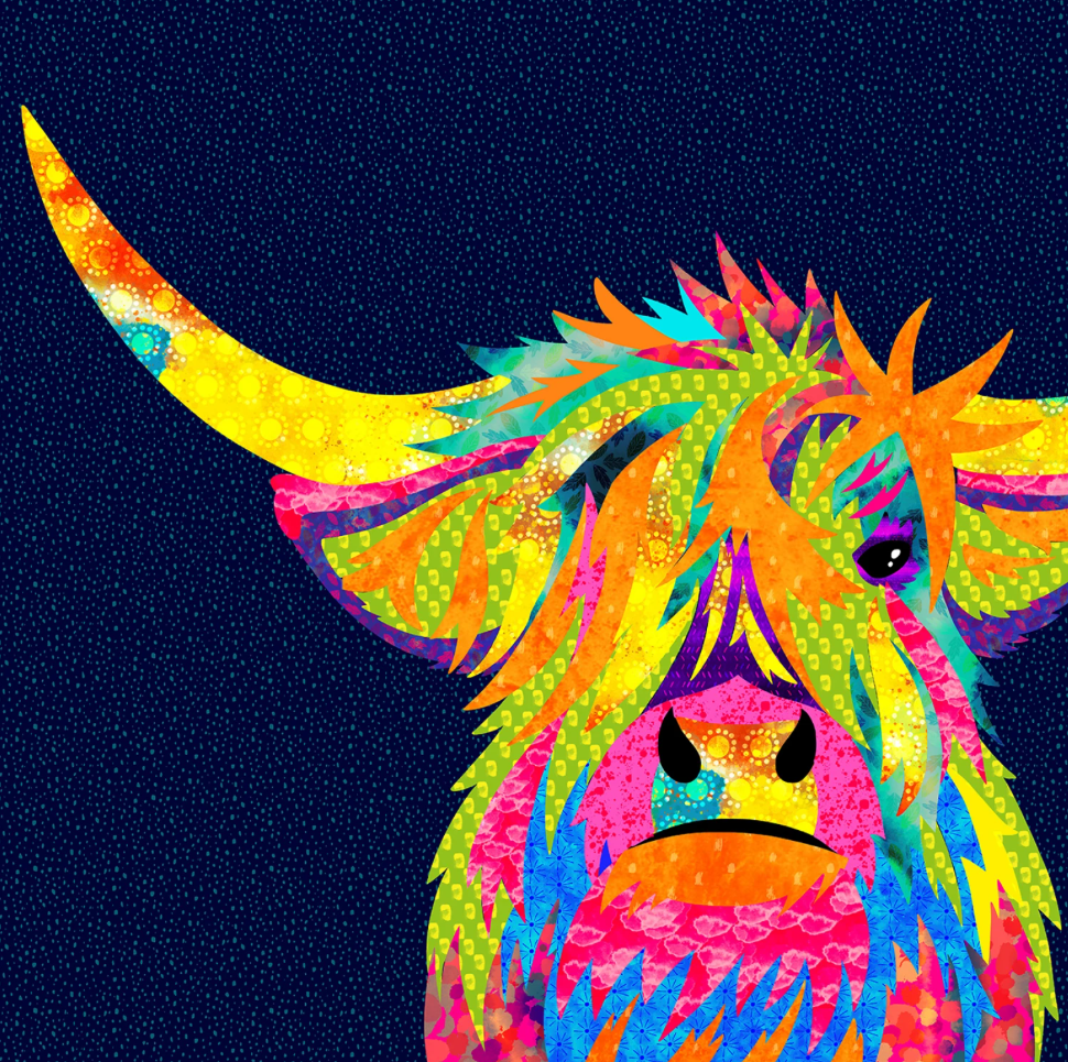Hamish the Highland Cow Panel DB3 - Please Read Description