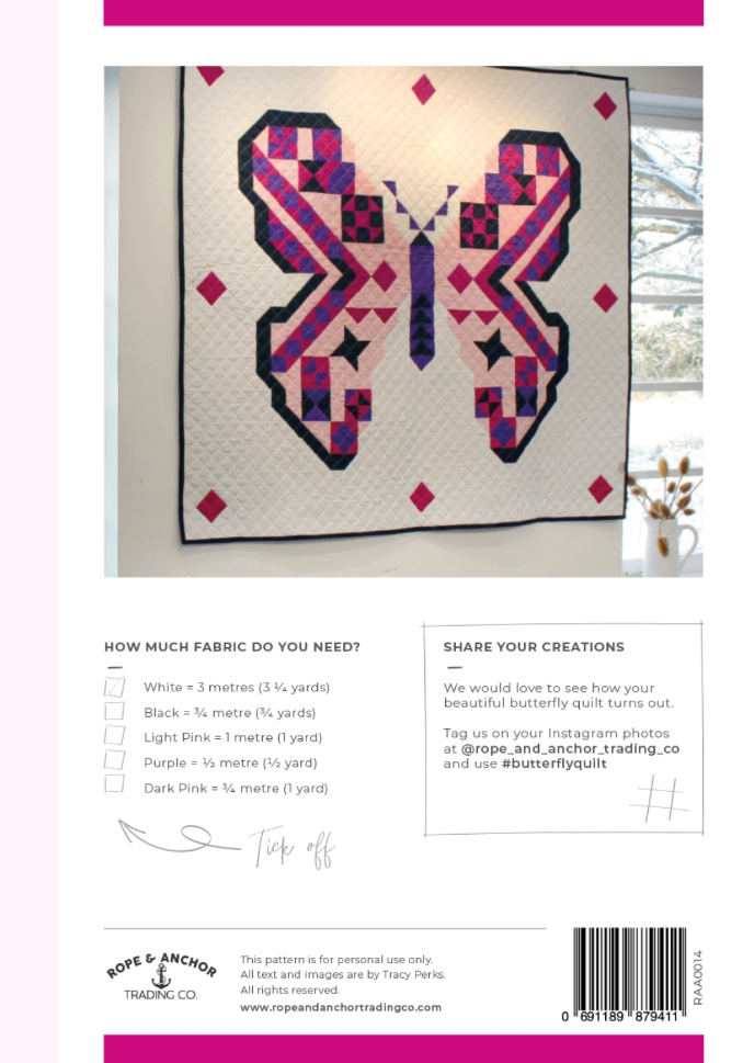 Butterfly Quilt Pattern by Rope and Anchor Trading Co