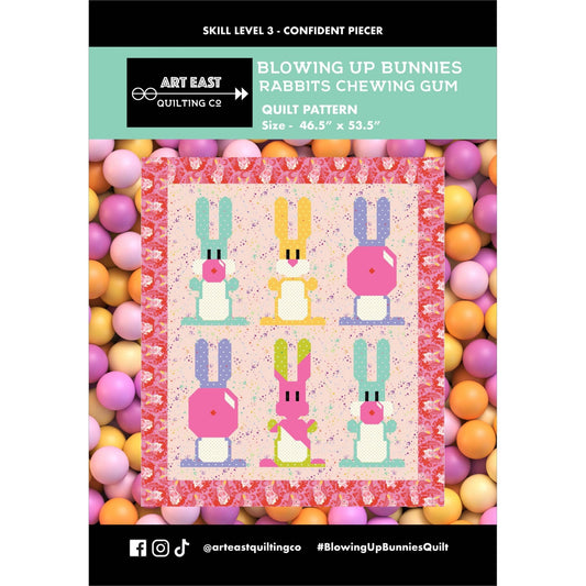 Blowing Up Bunnies - Rabbits Chewing Gum Quilt Pattern